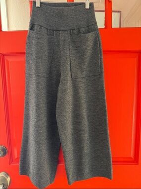 Wilfred S grey knit pull-on wide-leg pants